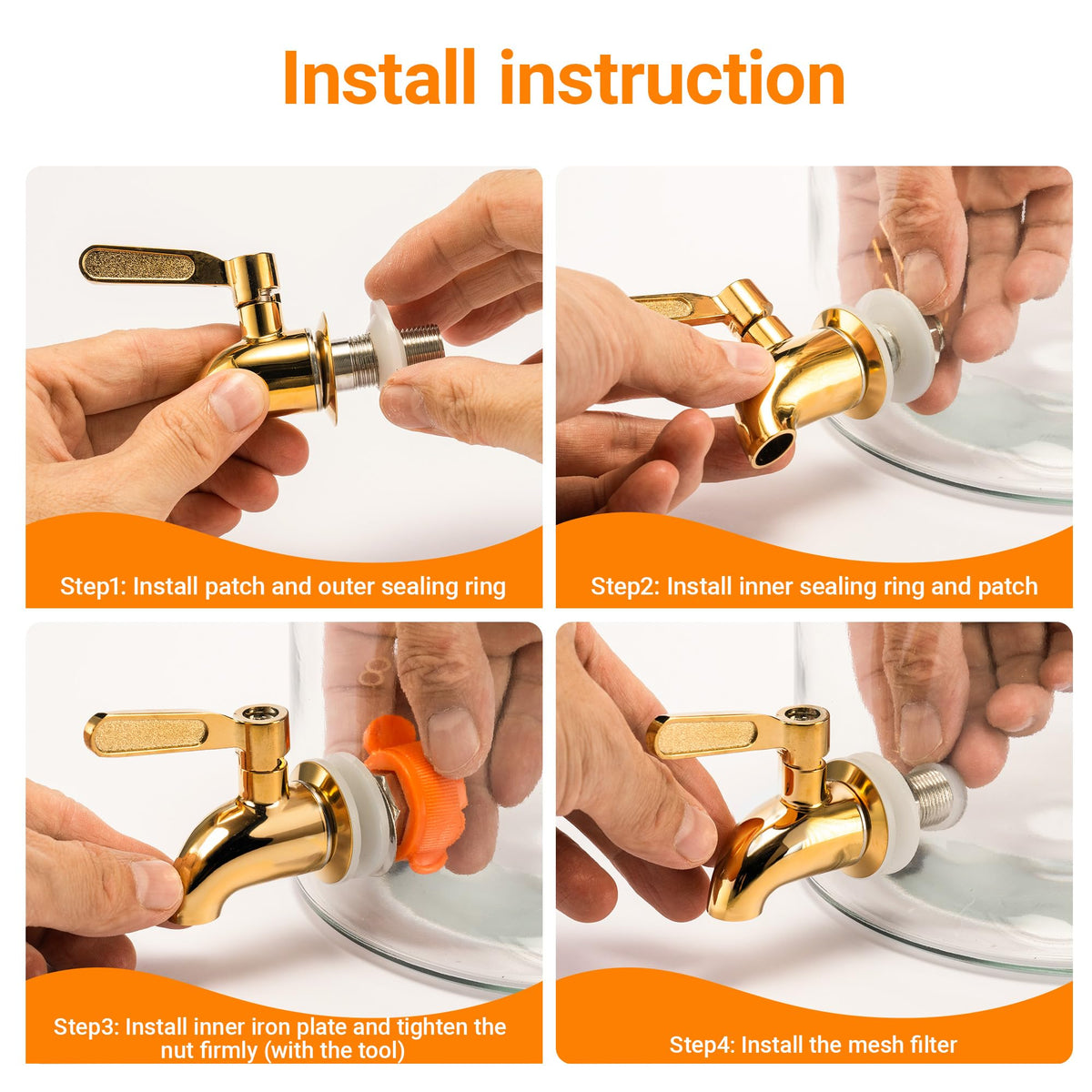 Quald food-grade stainless-steel spigot ensures safe pouring