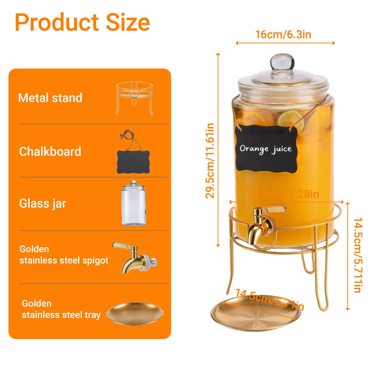 Quald glass dispenser with stand enhances party presentation for events