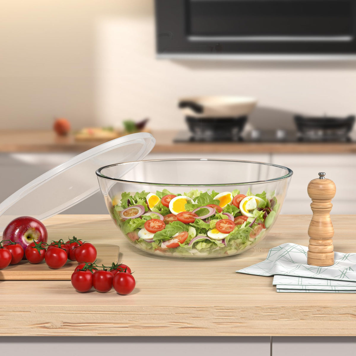 Quald kitchen multiuse glass bowl ideal for bread dough prep