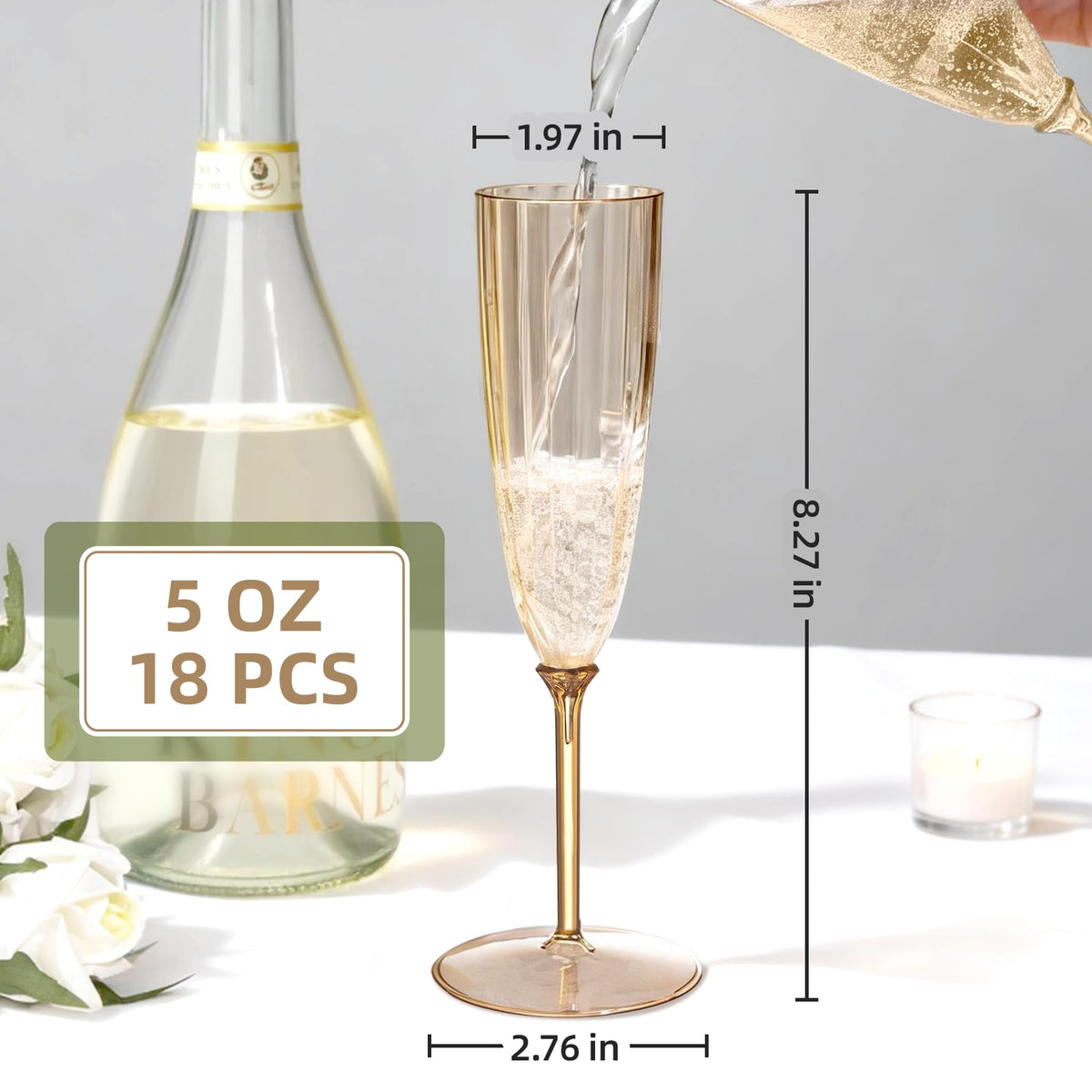 QualQuot mocha champagne flutes set of 18 for mid-sized gatherings