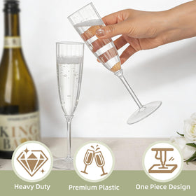 QualQuot 5oz serving-size flutes ideal for toasts and drinks.