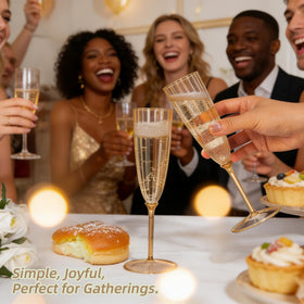 QualQuot easy-clean reusable mocha champagne glasses after use