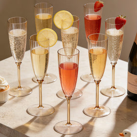 QualQuot outdoor-friendly mocha champagne flutes for sturdy events