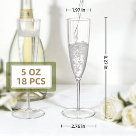 QualQuot seamless one-piece construction champagne flutes with sleek presentation.