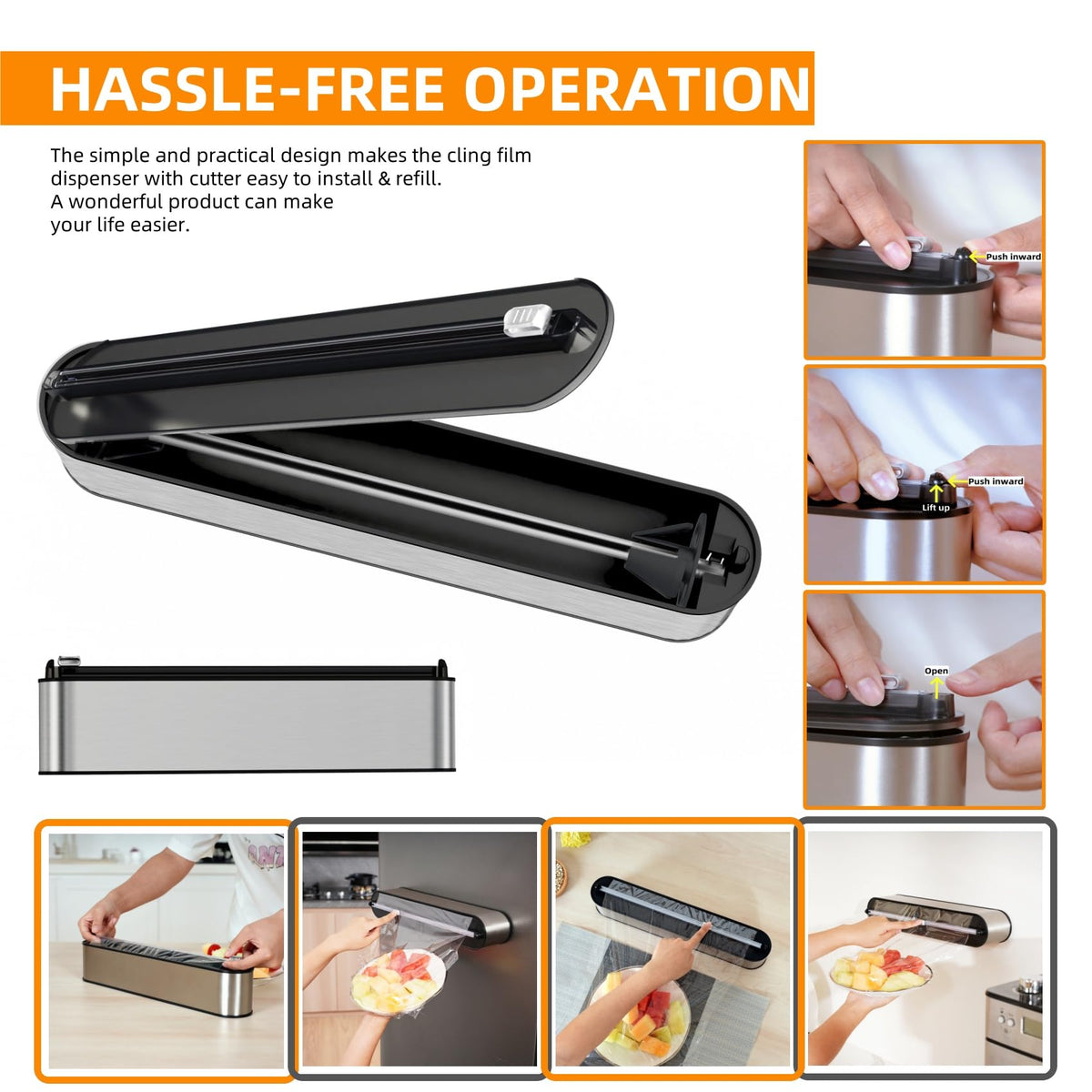 Quasziwa brushed stainless steel finish resists fingerprints and scratches in busy kitchens.