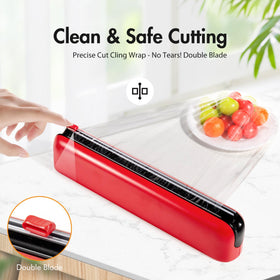 Quasziwa cling film dispenser with cutter for clean, smooth cuts.
