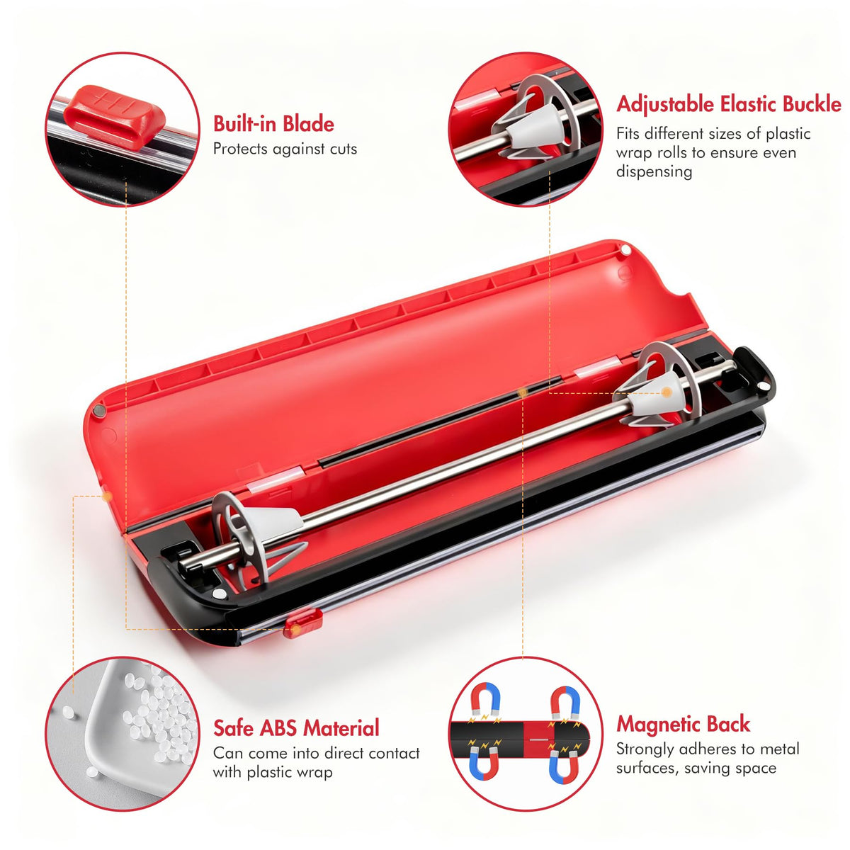 Quasziwa space-saving red kitchen organizer enhances counter tidiness.