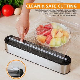 Quasziwa wall-mount with adhesive hooks saves counter space in small kitchens.