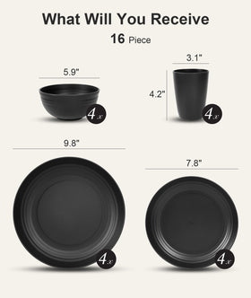 Quatish 16-piece salad plates for versatile plating and easy stacking