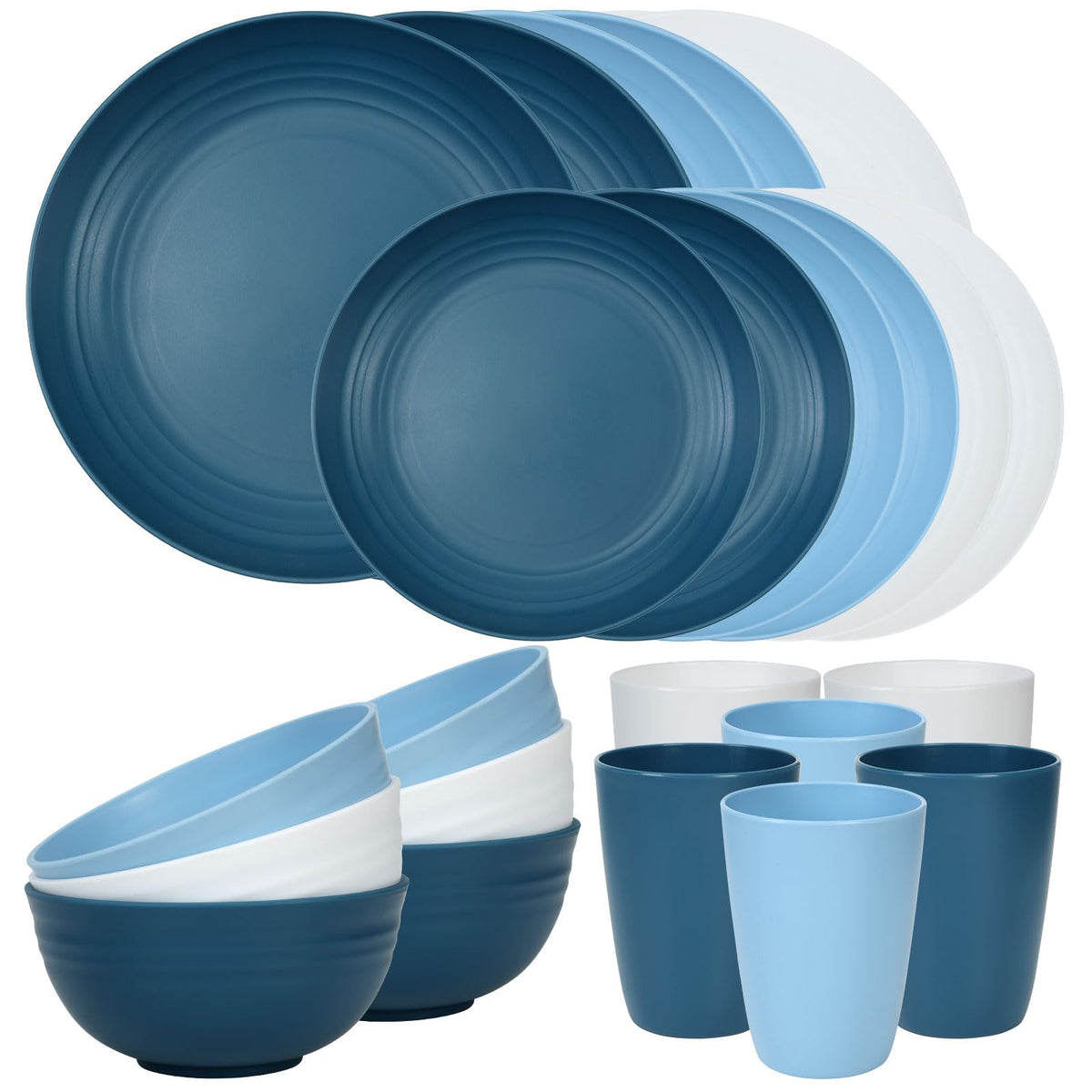 Quatish 24-piece service-for-6 dinnerware for durable family meals.