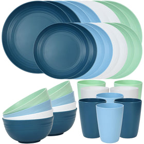 Quatish 32-piece dinnerware set with dinner plates creates an elegant table setting for eight
