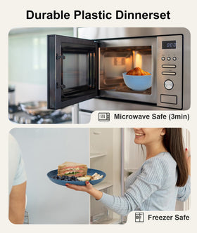 Quatish dishwasher-safe dinnerware for easy cleanup and reheating.