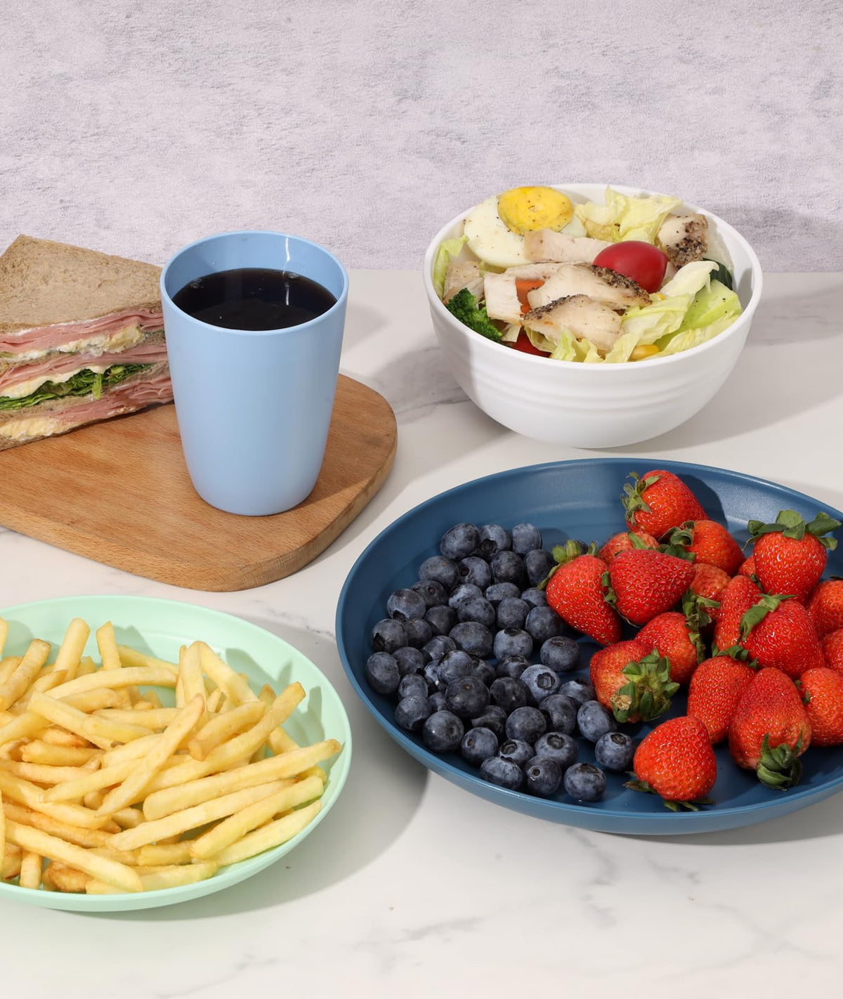 Quatish dishwasher and microwave safe dinnerware simplifies reheating and cleaning