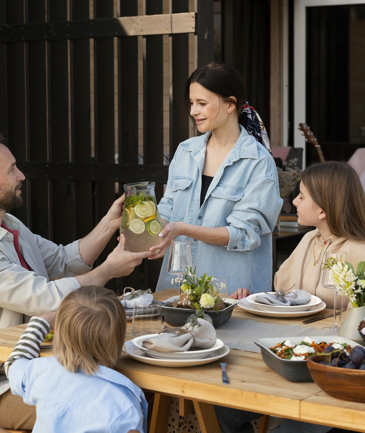 Quatish casual dining on a modern tabletop for everyday use.