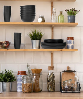 Quatish stackable dinnerware that saves cabinet space
