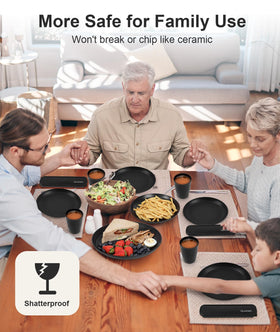 Quatish unbreakable dinnerware ready for camping and travel