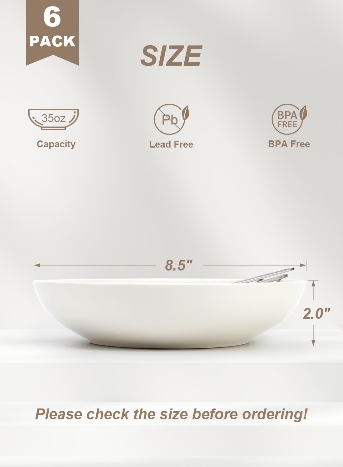 Quatish wide shallow 8.5-inch bowl close-up showing modern dinnerware glaze.