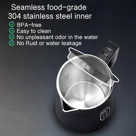 QUAXWELL 1500W fast boil delivers hot water quickly.