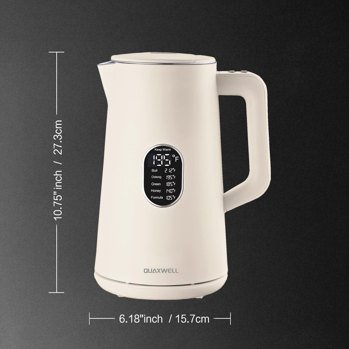 QUAXWELL BPA-free kettle emphasizes safe materials for daily use.