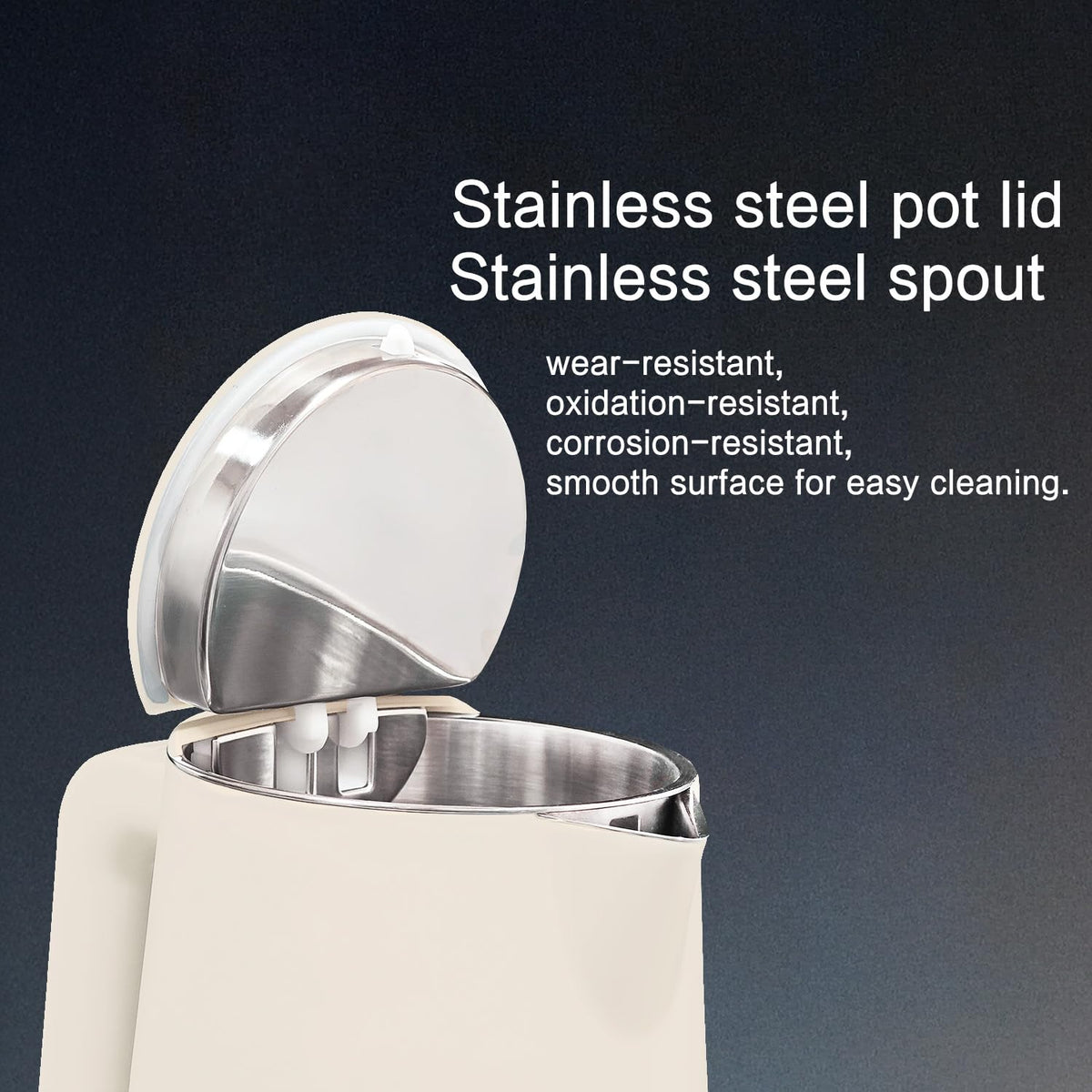 QUAXWELL seamless 304SS interior reduces rust and cleans easily.