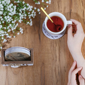 Queekay coasters housewarming gift set offers thoughtful present.