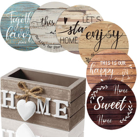 Queekay coasters set of 6 with holder protects surfaces and adds farmhouse style.