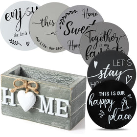 Queekay coasters set of 6 with holder protects tabletops and adds farmhouse charm.