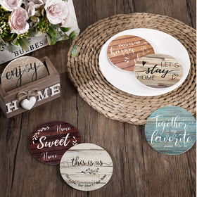 Queekay coasters table protection blocks stains while adding decor.