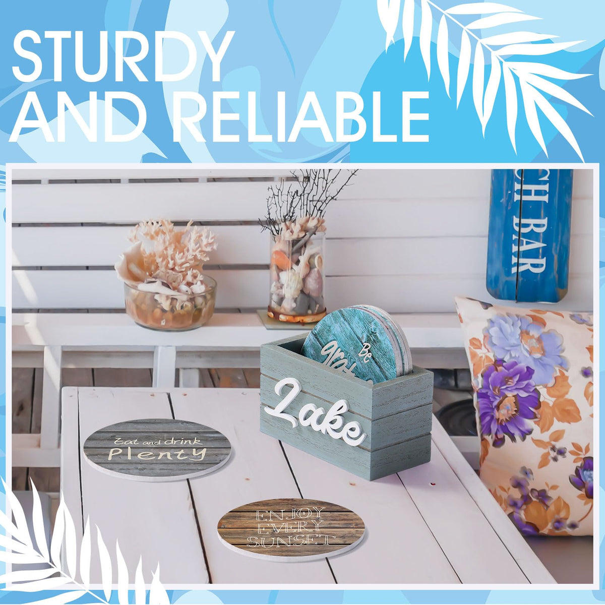 Queekay durable wooden coasters stand up to daily use