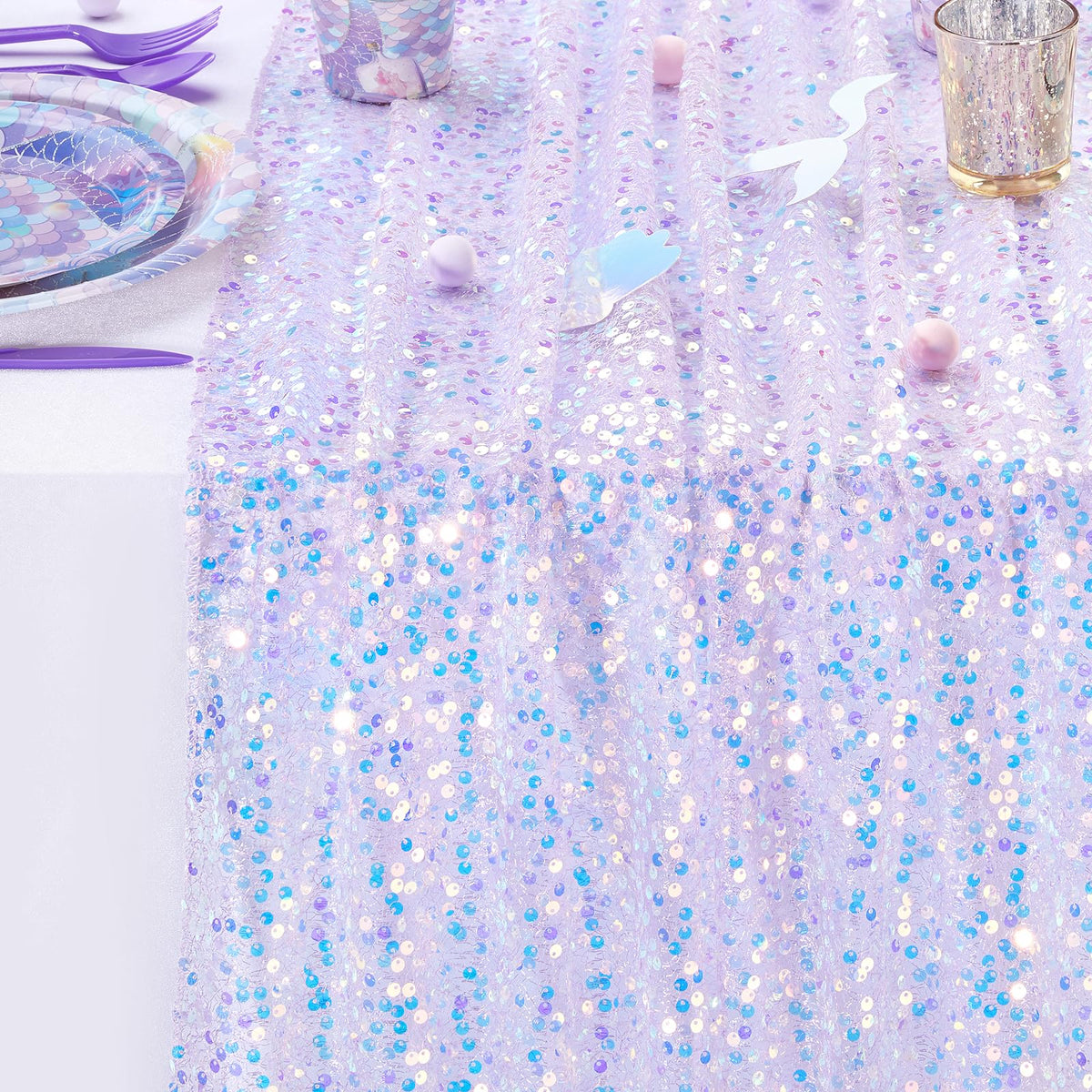 QueenDream care-friendly iridescent runner helps preserve sequins and fabric