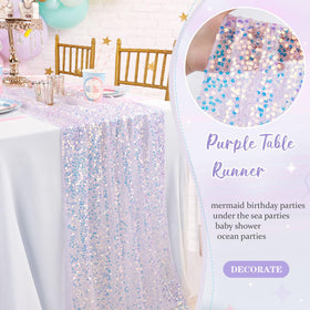 QueenDream sequin-iridescent runner closeup mermaid-scale glitter