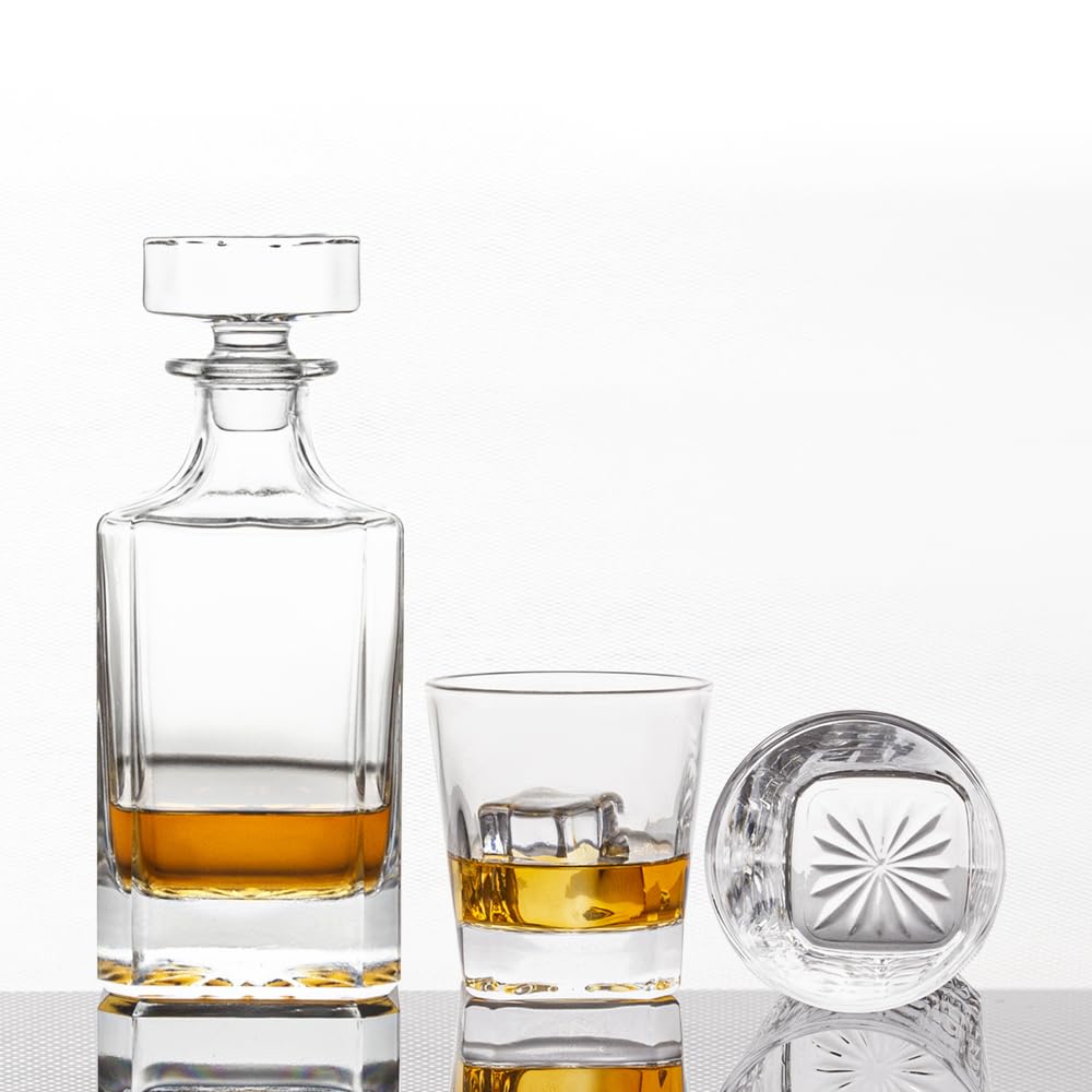 Queenstone two 10oz glasses pair with the decanter for shared drinks.