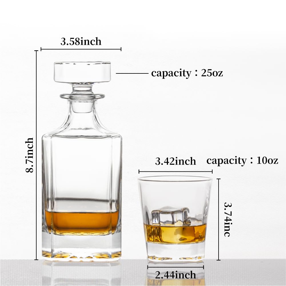 Queenstone square decanter stands 8.7 inches tall for a refined pour.