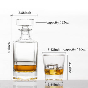 Queenstone square decanter stands 8.7 inches tall for a refined pour.