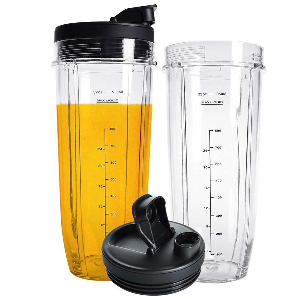 QueenTrade 32oz blender cup with sip-seal lid for Ninja, spill-free on the go.