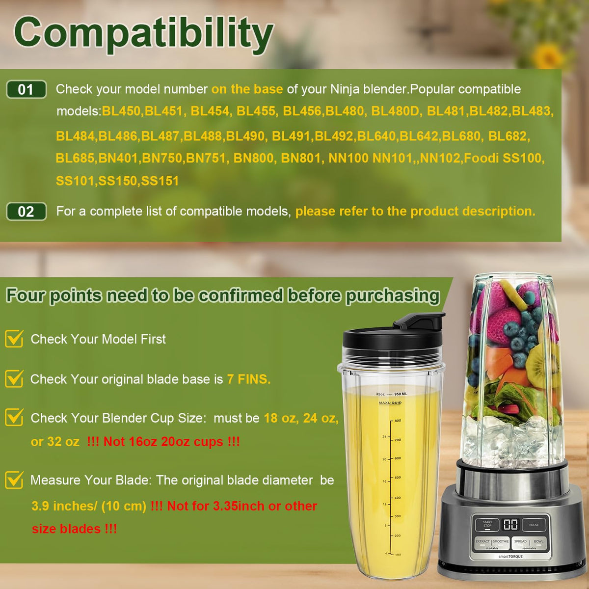 QueenTrade two-pack blender cups ready for Ninja compatibility, convenient replacement option.