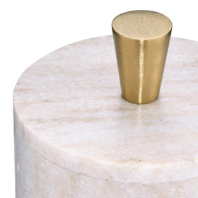 Queenza marble salt cellar six-cubic-inch capacity ideal for herbs.