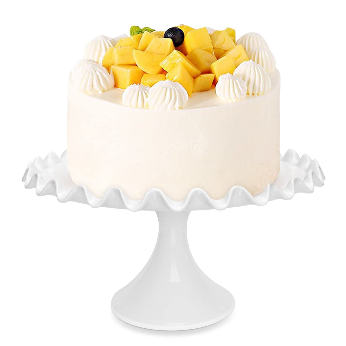 Quegroot 12-inch porcelain round cake stand front view for elegant wedding display