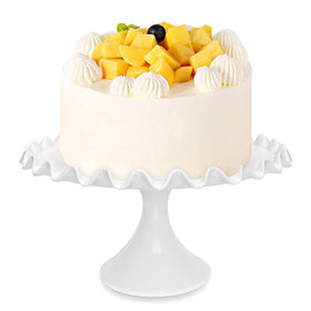 Quegroot 12-inch porcelain round cake stand front view for elegant wedding display