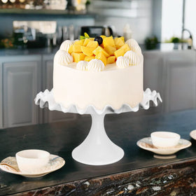 Quegroot white pedestal dessert stand complements any decor