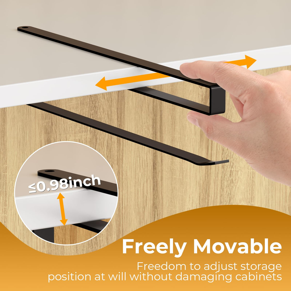 Quehun easy-disassembly design allows relocation without harming cabinets.