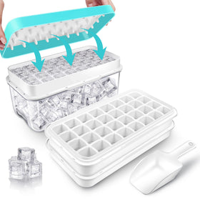 Quelien two-tier ice tray with lid for organized freezer storage.
