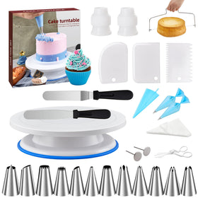 QUELLANCE cake turntable 11-inch non-slip rotating stand for smooth icing