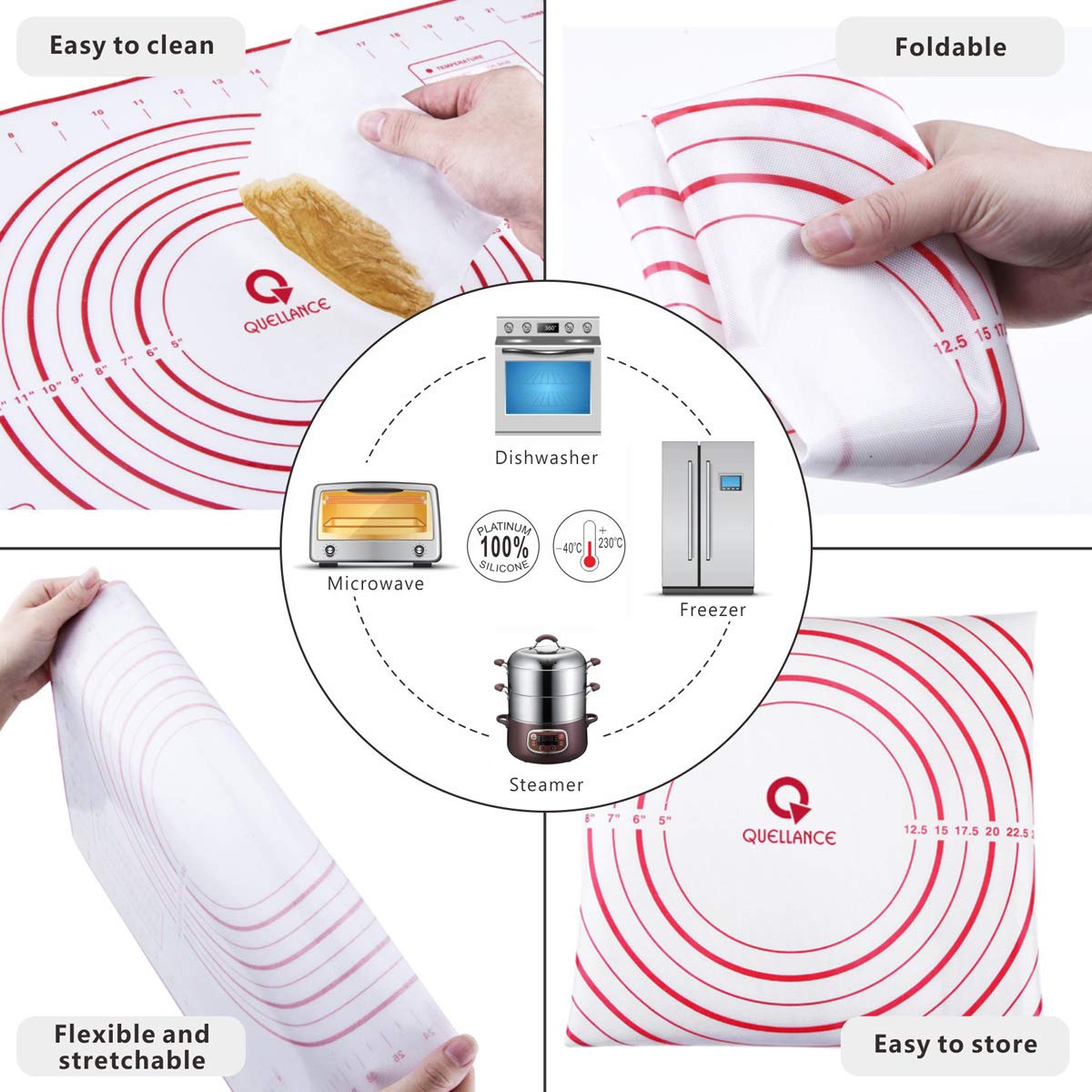 QUELLANCE red mat baking set enhances home kitchen setups.