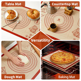 QUELLANCE baking mat features edge stability to stay flat during rolling