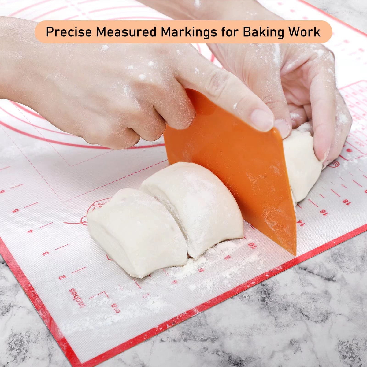 QUELLANCE silicone baking mat red color enhances visibility