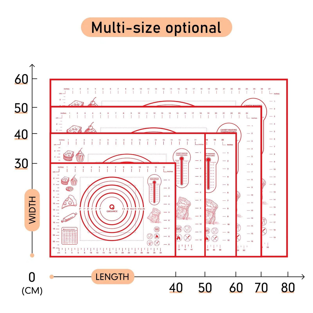 QUELLANCE silicone baking mat 20x28 inches for big sheets
