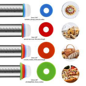 Quellance stainless steel rolling pin with satin finish for durability
