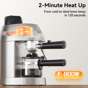 Queyd 270-degree steam wand for easy milk frothing