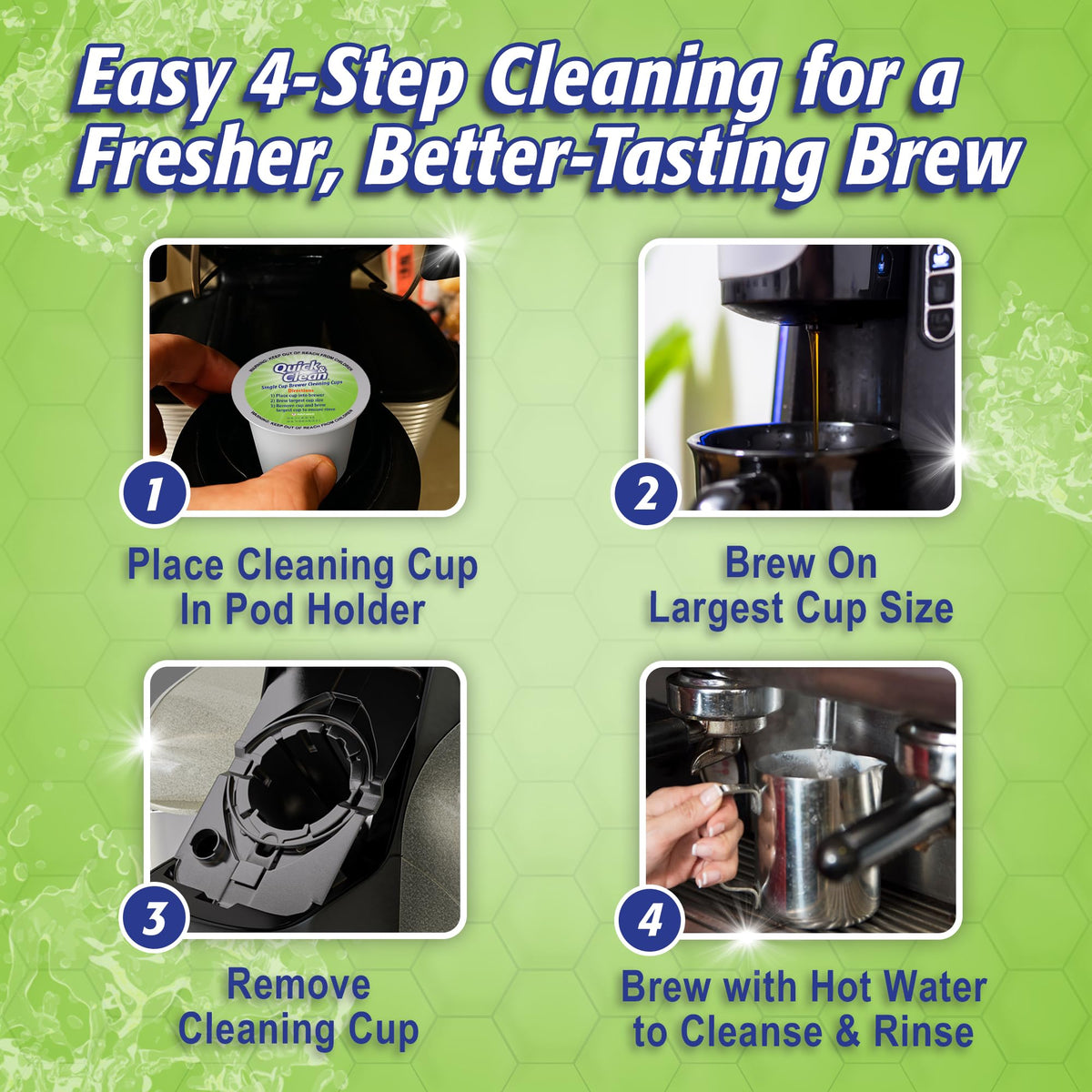 Keurig 2.0 compatibility demonstrated with Quick & Clean pod.